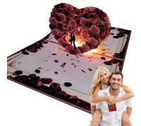 Cartes de Noël uniques, cartes postales d'amour, salutations pop-up pour la Saint-Valentin, cartes en papier, cartes d'amour de vacances, cartes pop romantiques, vœux de mariage, cartes postales