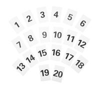 Cartes de Numéro de Table 20 Pièces en Pp Noir et Blanc | Numérotation Individuelle 1 à 20, Réutilisables, Identification Facile, pour Communion et Événements
