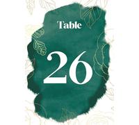 Cartes de numéros de table de mariage à l'aquarelle de 1 à 25 recto-verso pour réception, événement, numéros de table, cartes de siège, signalisation de table, 12,7 x 17,8 cm