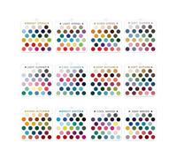 Cartes De Palette De Couleurs - Guide De Correspondance Saisonnière | 12 Pièces Portables En Acrylique Transparent Échantillon Cartes Avec Porte-clés Pour Tenues Rouge À Lèvres Fard À Paupières Sac Sa