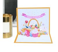 Cartes de Pâques, carte de vœux 3D pour Pâques - Accessoires de célébration, souvenir du printemps heureux, cartes postales de vacances pour les vacances de Pâques