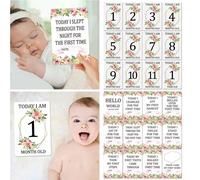 Cartes De Partage De Photos De Bébé, Carte De Mois, Nouveau-Né, Étape Mensuelle, Ensemble Cadeau, Cartes Photo Amusantes, Dessin Animé, Autocollants, 12 Pièces