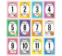 Cartes De Partage De Photos De Bébé, Jalons De 0 À 12 Mois, Souvenirs De 1er An, Accessoires Photo, Cadeau Pour Nouveau-Né, 12 Pièces