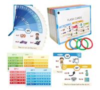 Cartes de phonétique, cartes flash phonétiques - Cartes didactiques avec sons de lettres - Jeu de cartes de vocabulaire interactif, jeux de phonétique de racine, mots de vue pour enfants pe