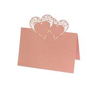 Cartes de place de nom de mariage, Lot de 100 marque-places de table creux, carte de nom, carte de tente en forme de cœur, carte de siège pliée, carte de vœux for bouquet, décoration de table, rouge