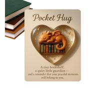 Cartes de poche apaisantes, cœur 3D réconfortant, 6,9 x 6,9 cm, jolie carte de compagnon avec design mignon, carte de vœux robuste, cartes en forme de cœur avec style coloré, poche cadeau pour la