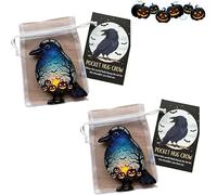 Cartes de poche d'Halloween, carte de poche confortable avec chauve-souris, fantôme corbeau, faucheuse avec carte d'encouragement, mini breloque, cadeau inspirant pour les amis, jeton de soutien