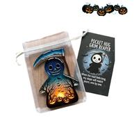 Cartes de poche d'Halloween, carte de poche confortable, chauve-souris, fantôme corbeau, faucheuse avec carte d'encouragement, mini breloque, cadeau inspirant pour les amis, jeton de soutien