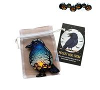 Cartes de poche d'Halloween, carte de poche confortable, chauve-souris, fantôme corbeau, faucheuse avec carte d'encouragement, mini breloque, cadeau inspirant pour les amis, jeton de soutien