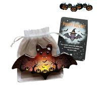 Cartes de poche d'Halloween, carte de poche confortable, chauve-souris, fantôme corbeau, faucheuse avec carte d'encouragement, mini breloque, cadeau inspirant pour les amis, jeton de soutien