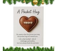 Cartes de poche en forme de cœur | Souvenir sur le thème du football | Breloque de poche inspirante pour femmes, enfants, amis, grands-parents, adolescentes, filles, Thanksgiving, Noël, Saint-Valentin