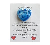 Cartes de poche Heart Hug - 10 cm - Grandes cartes de Saint-Valentin avec pierre de cœur - vœux - Idéal pour les prix scolaires de la fête des mères, cadeau romantique, fête d'anniversaire