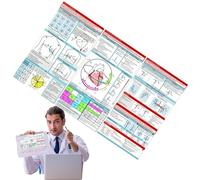 Cartes de poche Rhythm ECG, guide de référence d'interprétation ECG, disposition horizontale et verticale, cartes compactes faciles à étudier pour hôpital, école d'infirmières et soins à domicile, 30