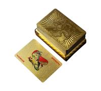 Cartes de poker standard, cartes à jouer en PVC feuille d'or, jeu de bureau portable pour festivals, fêtes et rassemblements