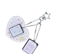 Cartes de porte-clés protectrices de cartes acryliques robustes pour les étudiants avec des illustrations élégantes et un support de carte en acrylique de dessin animé rétro compact
