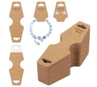 Cartes de Présentation de Bijoux, 150 Pièces Papier Kraft Bijoux Affichage Support de Carte, Cartes d'affichage de Bracelet, Cartes d'Affichage de Boucle d'oreille, pour Colliers, Bracelets