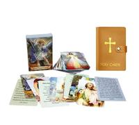 Cartes de prière catholiques avec porte-cartes catholique, étui à pression avec croix dorée, pochette portable pour carte d’identité et cadeau religieux pour la messe, la prière et les voyages