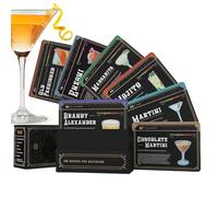 Cartes de recettes de boissons mixtes - 100 cartes flash de recettes de cocktails | Instructions étape par étape (français non garanti), guide de concoction de barman, liste des ingrédients