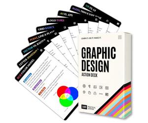 Cartes de référence de conception graphique, 100 leçons pratiques sur la théorie des couleurs, la typographie, la mise en page, la marque, les systèmes de grille et les principes de conception Web