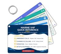 Cartes de référence rapides VHF pour radio - Guide des canaux en PVC imperméable, appels d'urgence, configuration DSC MMSI, kit de sécurité d'accessoires de bateau, cadeaux nautiques pour homme