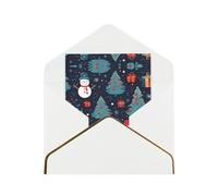 Cartes de remerciement de Noël bleues avec enveloppes - Notes de remerciement vierges - Ensemble de papeterie parfait pour toutes les occasions