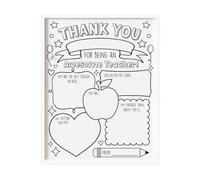 Cartes de remerciement pour enseignant - Affiches à colorier faites à la main - Carte d'appréciation pour enseignant - Pour étudiant, enfant, salle de classe, fournitures de fête - Carte de