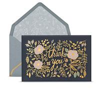 Cartes de remerciement Prims & Flourish avec enveloppes, 24 pièces, designs floraux en or, 4 x 6 pouces, cartes vierges pour mariages et baby showers