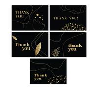 Cartes de remerciement Rileys avec enveloppes assorties | Feuille d'or de 50 pices-cartes de notes vierges parfaites pour les cartes cadeaux d'a