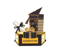 Cartes de remise de diplôme 2026 - Papier pop-up, souvenirs commémoratifs, pli dimensionnel artistique, reconnaissance du jalon pour la réalisation créative | Cérémonie un à l'année senior