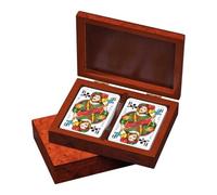 Cartes De Romme - Dans Boîte À Cartes - Design En Finition Bois De Racine