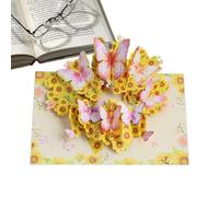 Cartes de Saint-Valentin - Décorations 3D avec papillons et fleurs vintage - romantique vintage anniversaire pour les , la famille, les amis en vacances, occasions spéciales et année