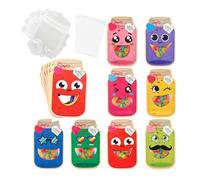 Cartes De Saint Valentin En Pot,Papier Cadeau Avec Des Visages Pour La Fete Des Amoureux - 50 Pièces Ensemble De Cartes D'Échange Drôles - Pour Amis Voyage Fete Scolaire Anniversaire Celebration