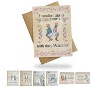 Cartes de Saint-Valentin médiévales, cartes d'amour médiévales vintage avec phrases humoristiques, avec manuscrit manuscrit manuscrit pour couples, petit ami, petite amie, amateur d'art médiéval (type