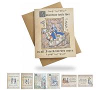 Cartes de Saint-Valentin médiévales, cartes d'amour médiévales vintage avec phrases humoristiques, avec manuscrit manuscrit manuscrit pour couples, petit ami, petite amie, amateur d'art médiéval (type