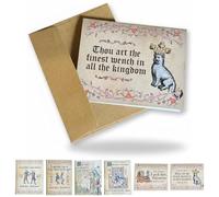 Cartes de Saint-Valentin médiévales, cartes d'amour médiévales vintage avec phrases humoristiques, avec manuscrit manuscrit manuscrit pour couples, petit ami, petite amie, amateur d'art médiéval (type