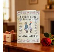 Cartes de Saint-Valentin médiévales, cartes de Saint-Valentin médiévales drôles avec art manuscrit illuminé, style manuscrit vintage, cartes romantiques humoristiques pour couples (blanc F)