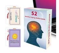 Cartes de santé mentale - Cartes de sentiments portables double face à 52 feuilles - Jouets de développement pour salles de ureaux à domicile, situations sociales, travail, école
