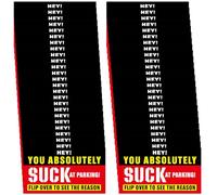 Cartes de stationnement « You Suck at Parking » - 5,1 x 8,9 cm - Étiquettes amusantes pour tickets de stationnement hilarants pour adultes, farces, garages, femmes et hommes