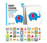 Cartes de Stimulation Visuelle - Flaŝhcards à Contraste Élevé pour Nouveau-nés | Apprentissage Bébés 0-3 Mois | Lot de 20 Pièces 40 Imaġes, Noir et Blanc avec Couleurs, Papier Épais et Sûr