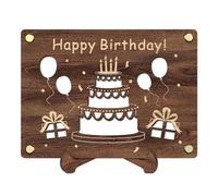 Cartes De Support d'argent Anniversaire,Titulaire De Carte d'argent Anniversaire en Bois, Porte-Monnaie en Bois pour Carte de paiement, Ornement Artisanal en Bois, Porte-Monnaie en Bois pour garçons,