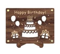 Cartes De Support D'argent Anniversaire,Titulaire De Carte D'argent Anniversaire En Bois | Porte-monnaie en bois pour carte de paiement - Organisateur de billets en bois, ornement artisanal en bois po