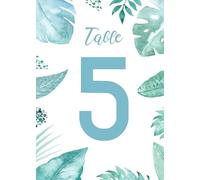 Cartes de table en forme de feuille d'aquarelle, numéro 1 à 100, double face pour réception de mariage, événement, numéros de table, cartes de siège, signalisation de table 4 x 6