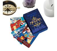 Cartes de tarot | 4,06x2,36 pouces Game de carte divinatoire | 78 pièces de la divination du destin de nuit en famille | Circus Collector's Edition Tower Tarot Deck for Vacation Party Club Club Spirit