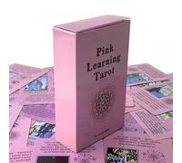 Cartes de tarot d'apprentissage rose 10,3*6cm 78 pièces avec mots-clés basés sur le système Rider Waite Étoile du Samsara,Homme méditantPapetier