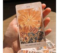 Cartes de tarot du royaume solaire guérisseur, conçues artistiquement avec des éléments de soleil, de cygne et de nature. Convient comme cadeau de divination pour les anniversaires, les mariages, les 