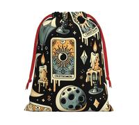 Cartes de tarot en peluche - Sacs cadeaux d'Halloween et de Noël - Grande taille - Sacs à friandises en velours doux avec fermeture à ruban rouge pour cadeaux de fêtes et emballages cadeaux