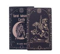 Cartes de tarot - Ensemble de 78 Version anglaise Deck Tarot pour la prédiction, Norme de lecture facile avec jeu de table, jeu de société pour les amoureux des fêtes en famille, 4.06x2,36 pouces
