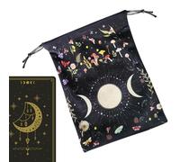 Cartes de Tarot - Flanelle de phase avec cordons | Stockage de deck de tarot pour cartes d'oracle, dés, pierres précieuses et accessoires | Protection de voyage