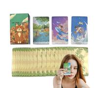 Cartes de tarot, guide de cartes de tarot, exploration spirituelle compacte, thème année, format de poche pour divination, lecture astrologique, aventure, 10,5 x 6,2 cm, multicolore
