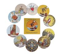 Cartes de tarot - Guide de jeu portable pour adultes, jeu de société pour adultes, ensemble de découverte spirituelle, finition en lin mat avec manuel d'interprétation détaillé, composant de